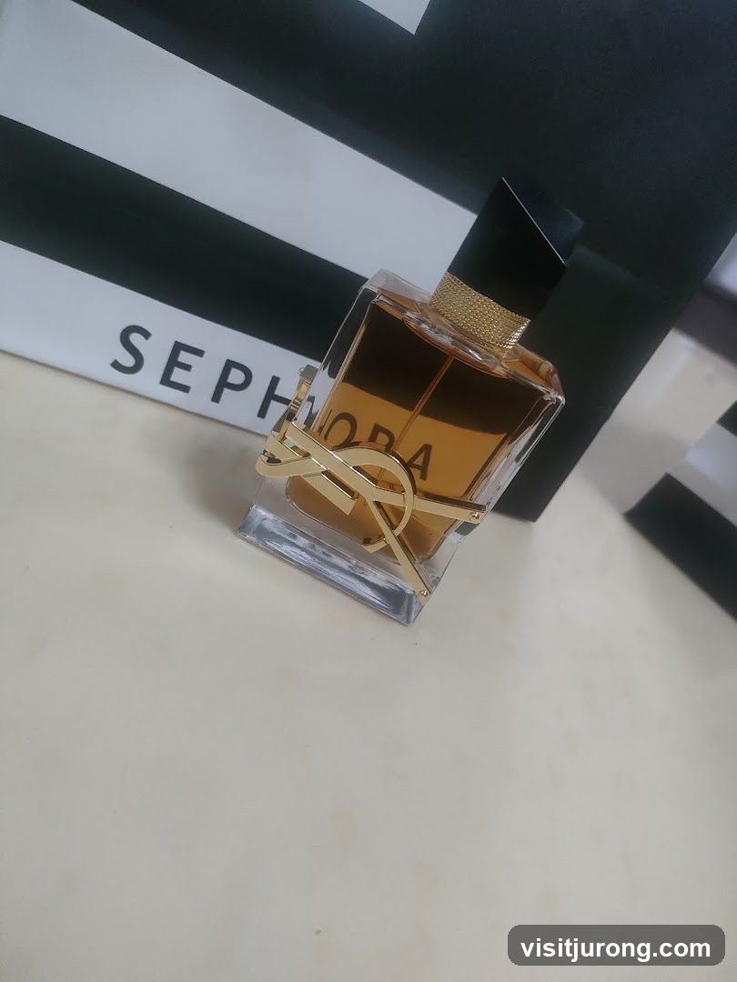 Perfume bottle and Sephora bag
