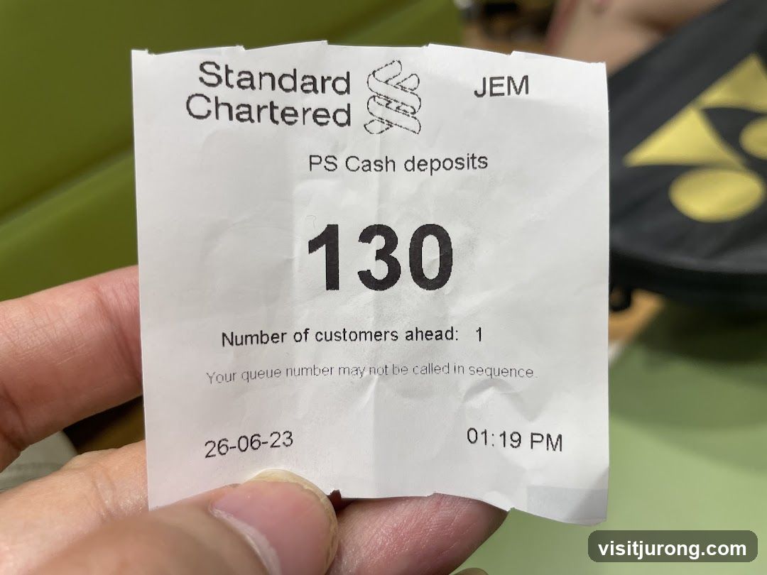 Standard Chartered Queue Ticket