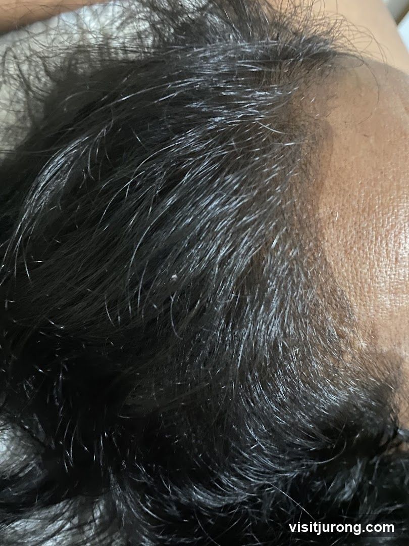 Close-up of dark hair