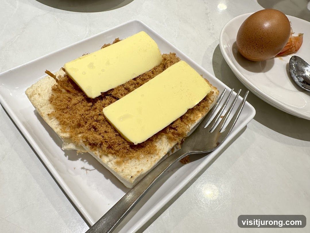 Toast with Butter and Shredded Meat