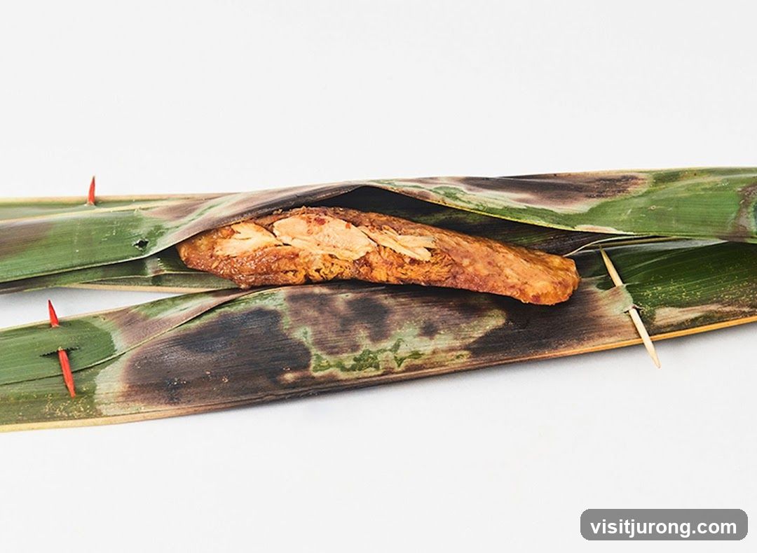 Food item wrapped in leaves