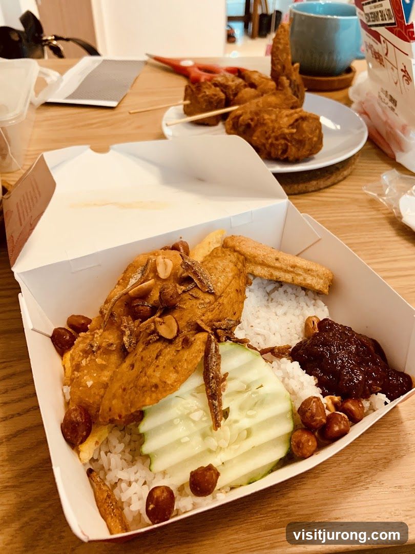 Nasi Lemak with Fried Chicken