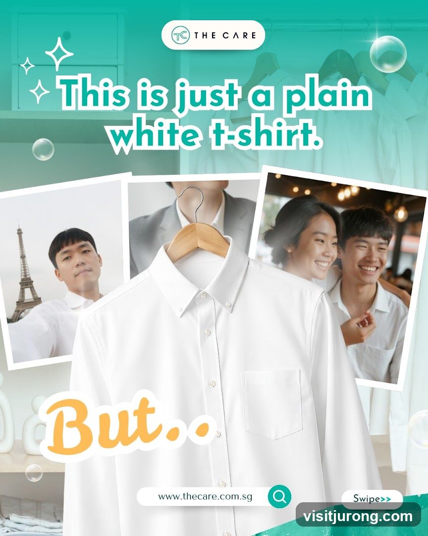 The Care White T-Shirt Advertisement