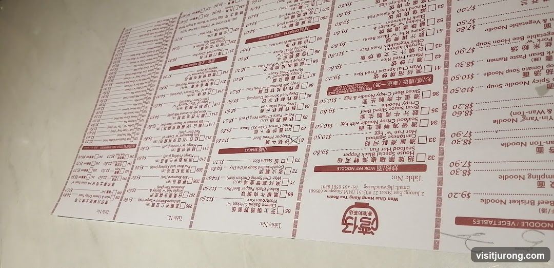 Wan Chai Hong Kong Tea Room Menu