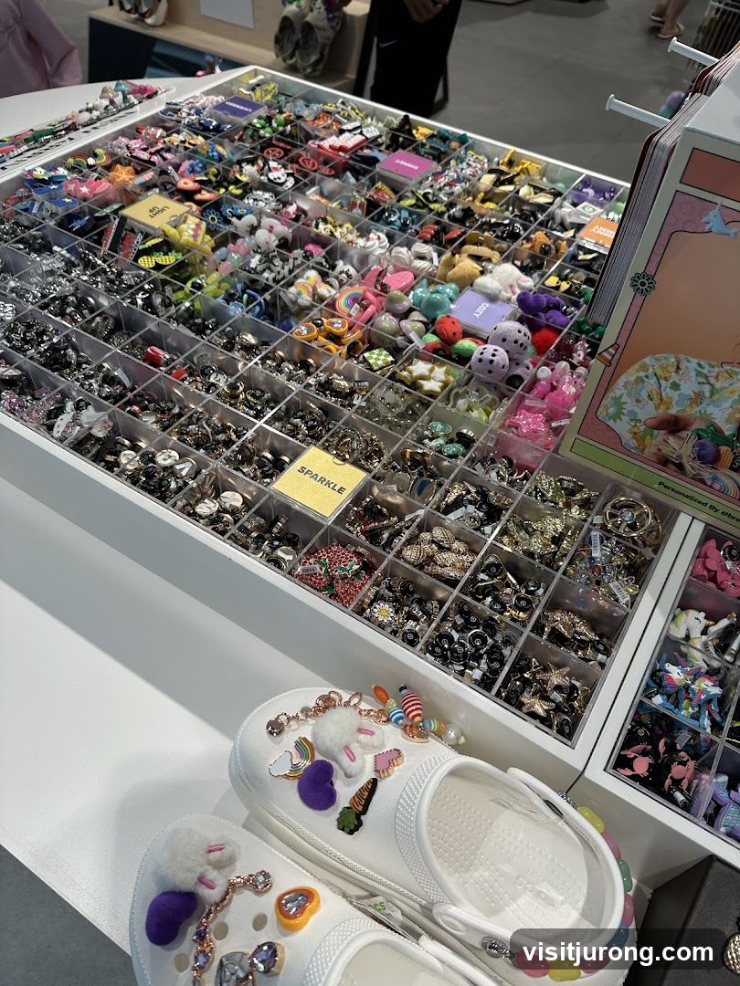 Display of Shoe Charms and Embellishments
