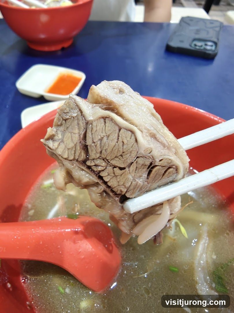 Close-up of Braised Meat in Broth
