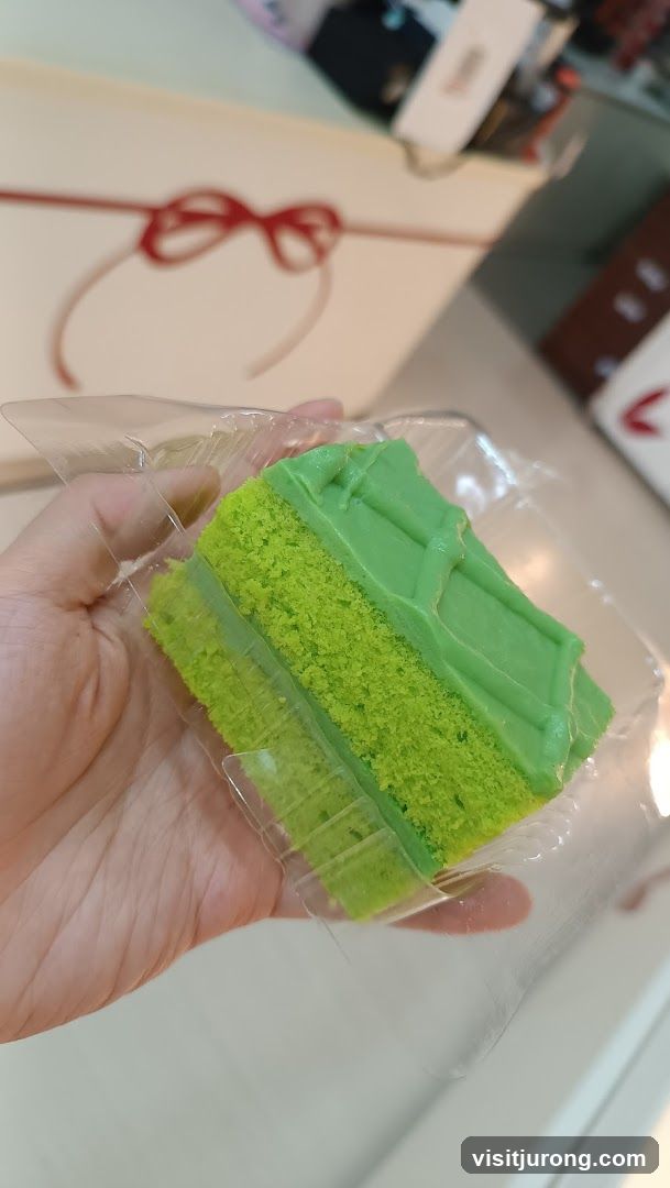 Slice of green cake