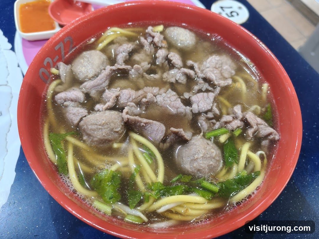 Beef noodle soup with meatballs