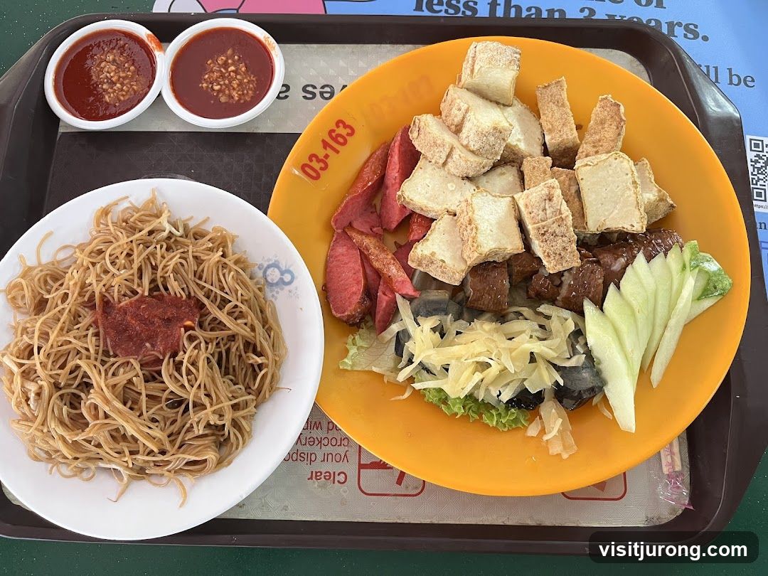 Noodles and Fried Tofu with Sausages