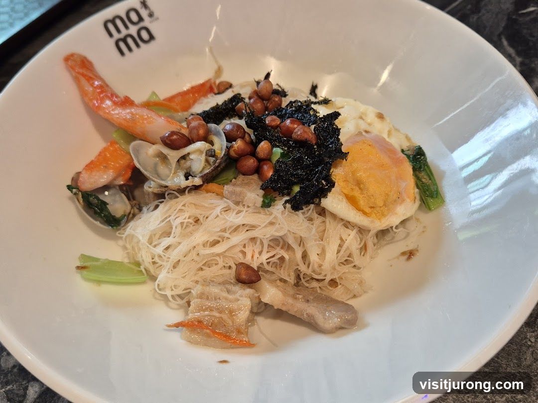 Noodle Dish with Seafood and Egg