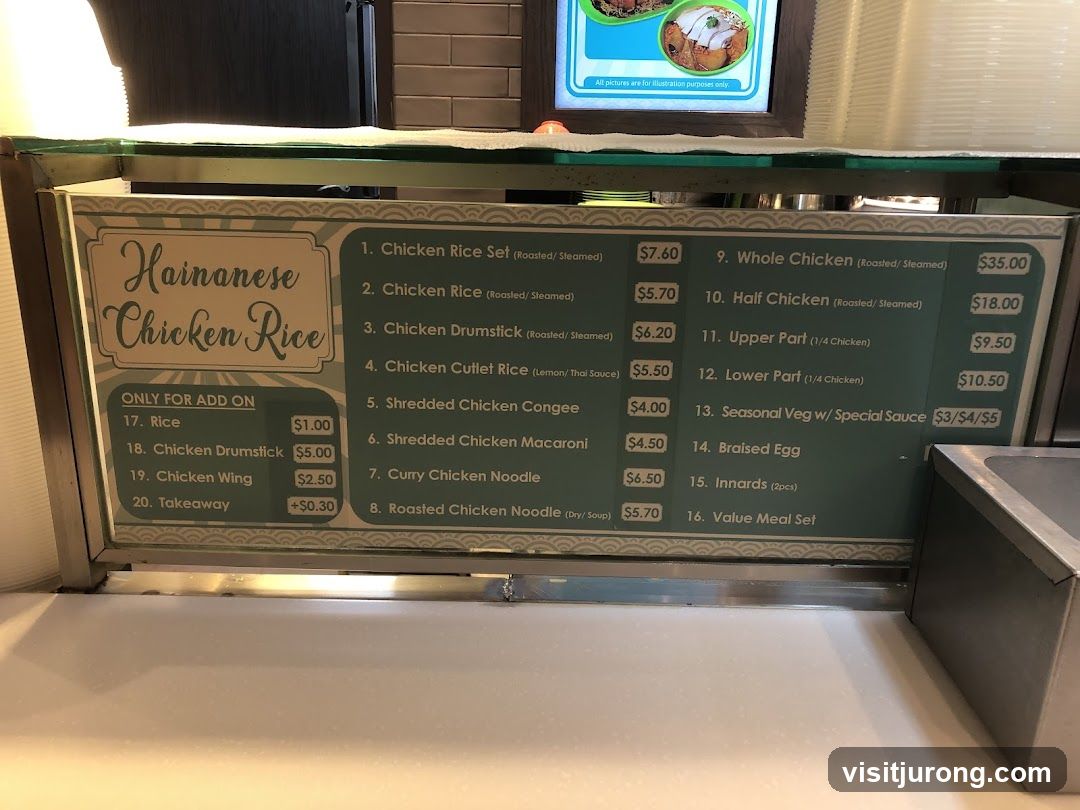 Hainanese Chicken Rice Menu