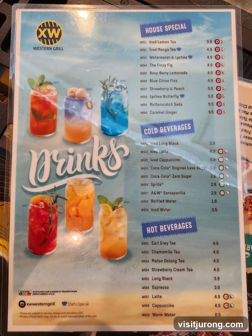 XW Western Grill Drinks Menu