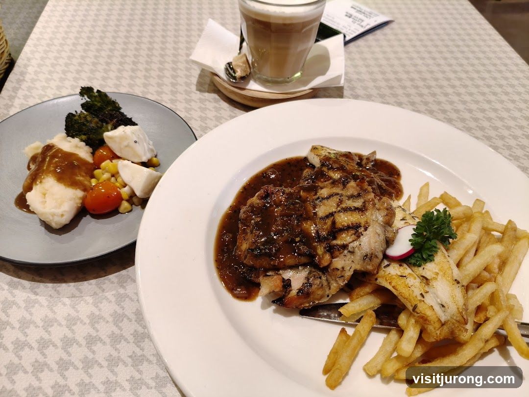 Grilled Chicken and Fish with Fries