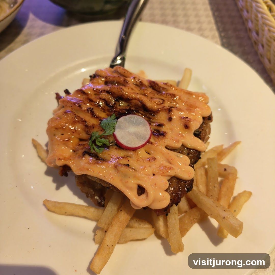 Steak with Fries and Sauce