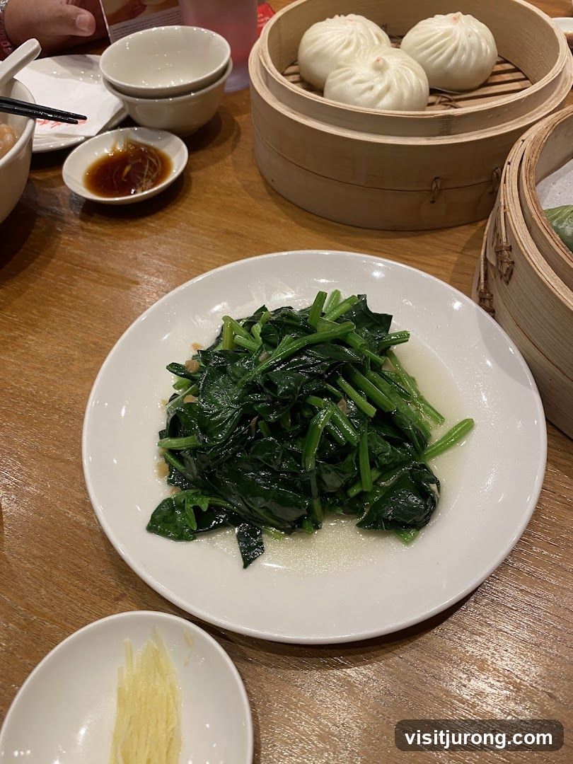 Steamed Buns and Sautéed Spinach
