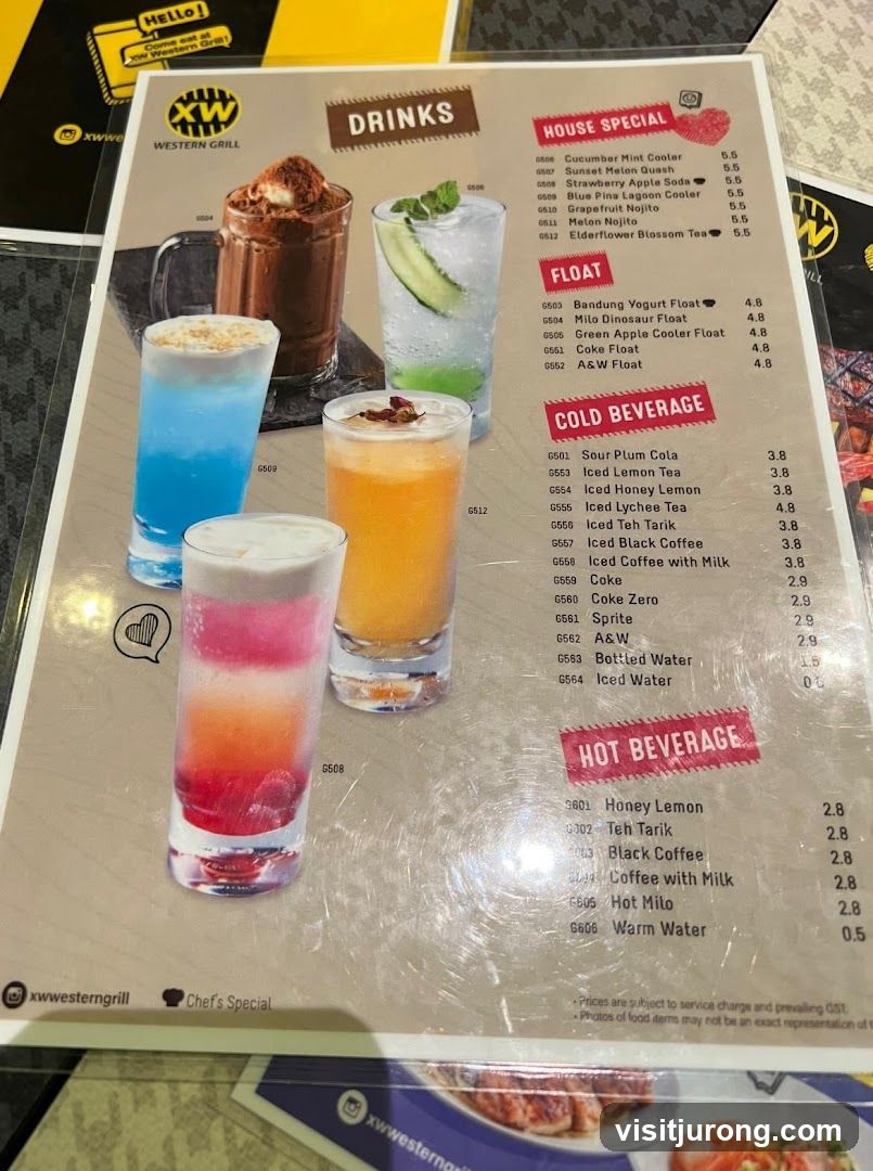 XW Western Grill Drinks Menu
