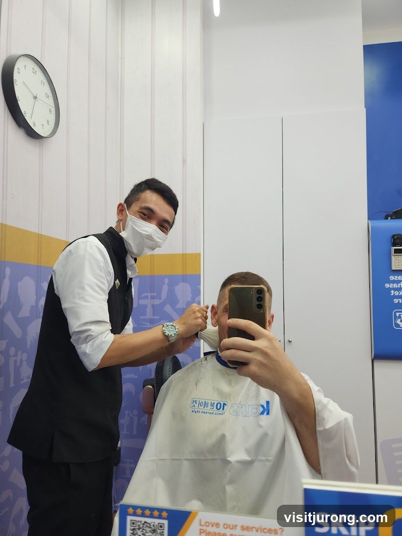 Barber giving a haircut