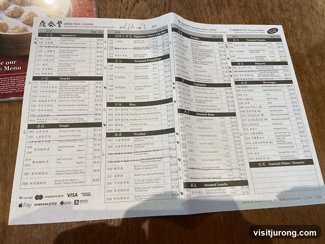 鼎泰豐 Menu