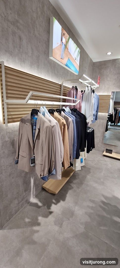 Clothing store interior with blazers on display