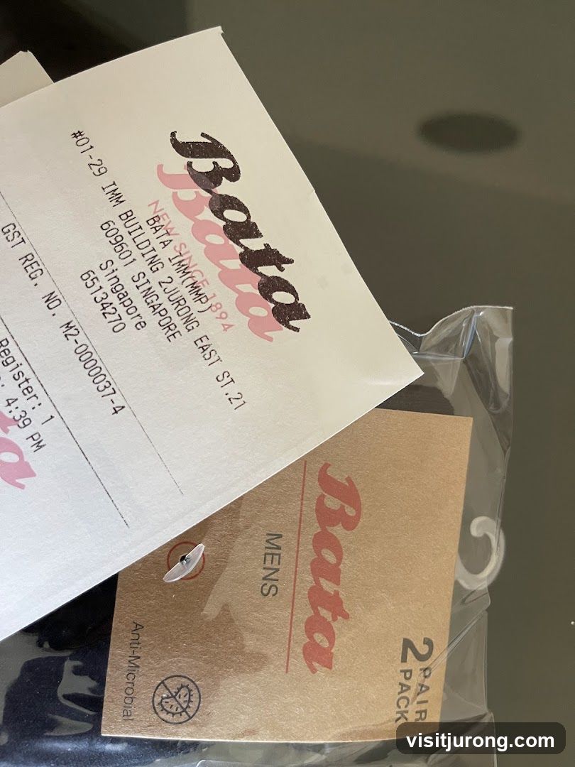 Bata Receipt and Product Tag