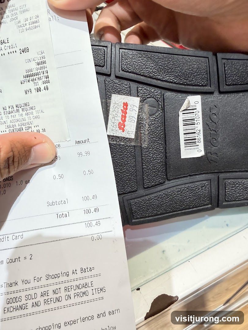Bata Receipt and Shoe Sole