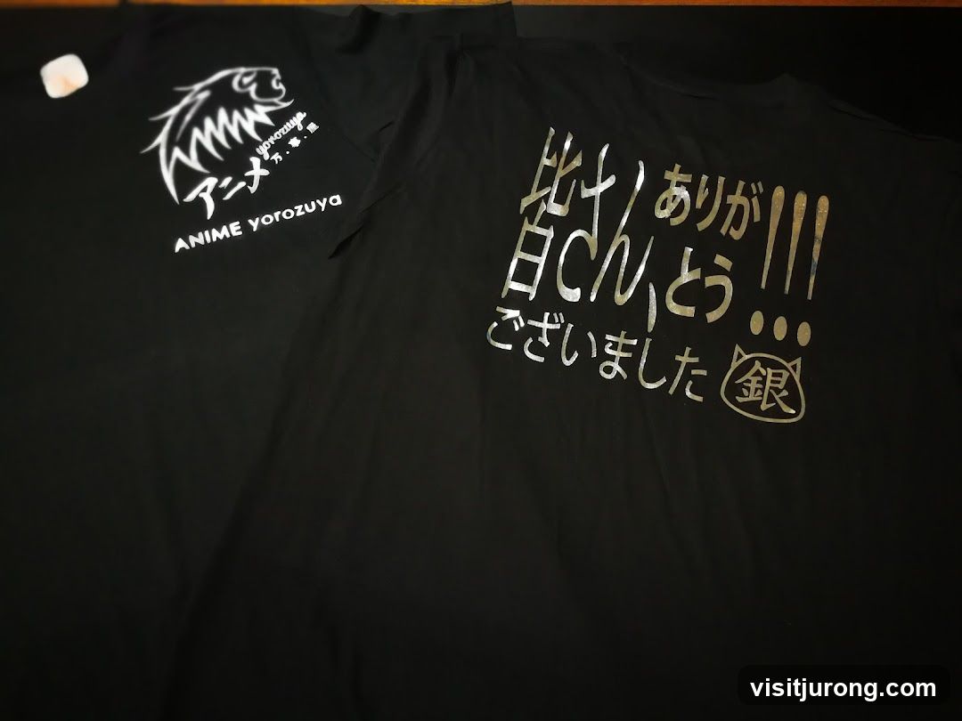 T-shirts with Japanese text and graphics
