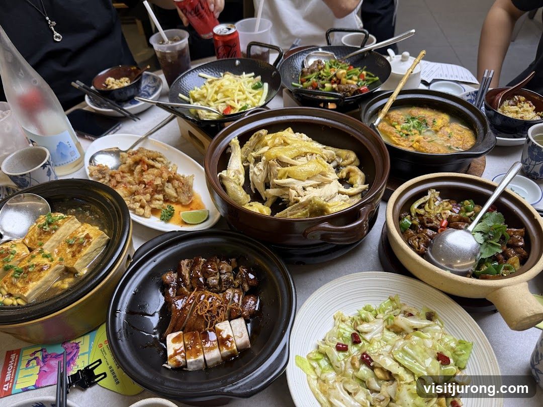 Table with various Chinese dishes