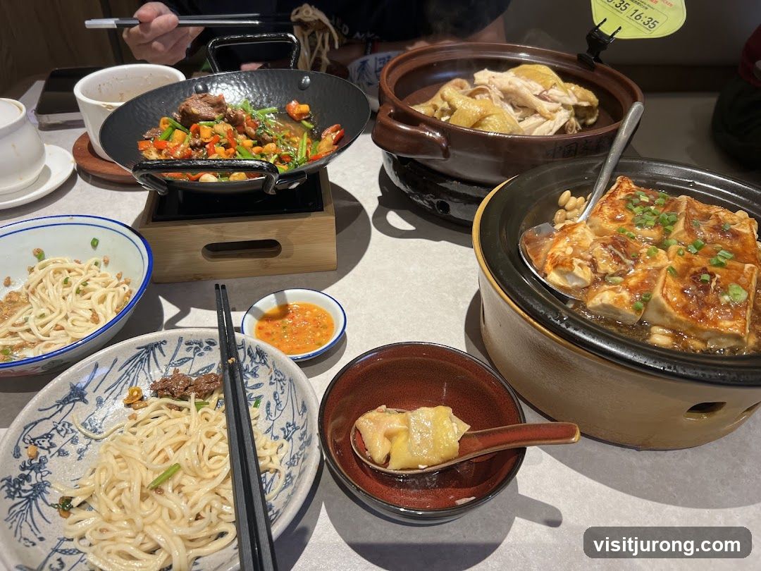 Table with various Chinese dishes