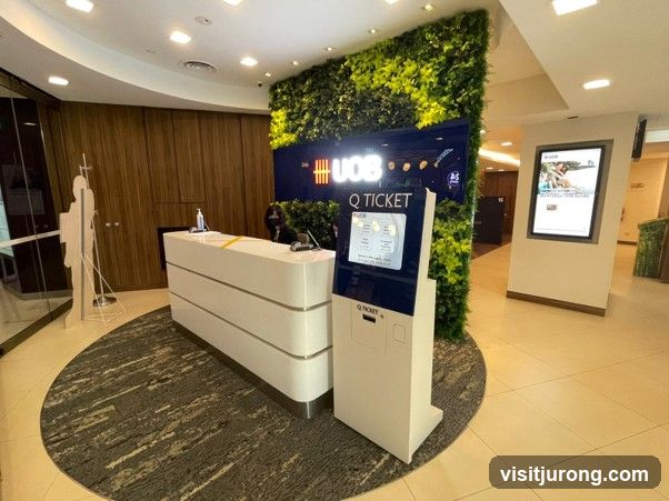 Bank Lobby with Q Ticket Machine