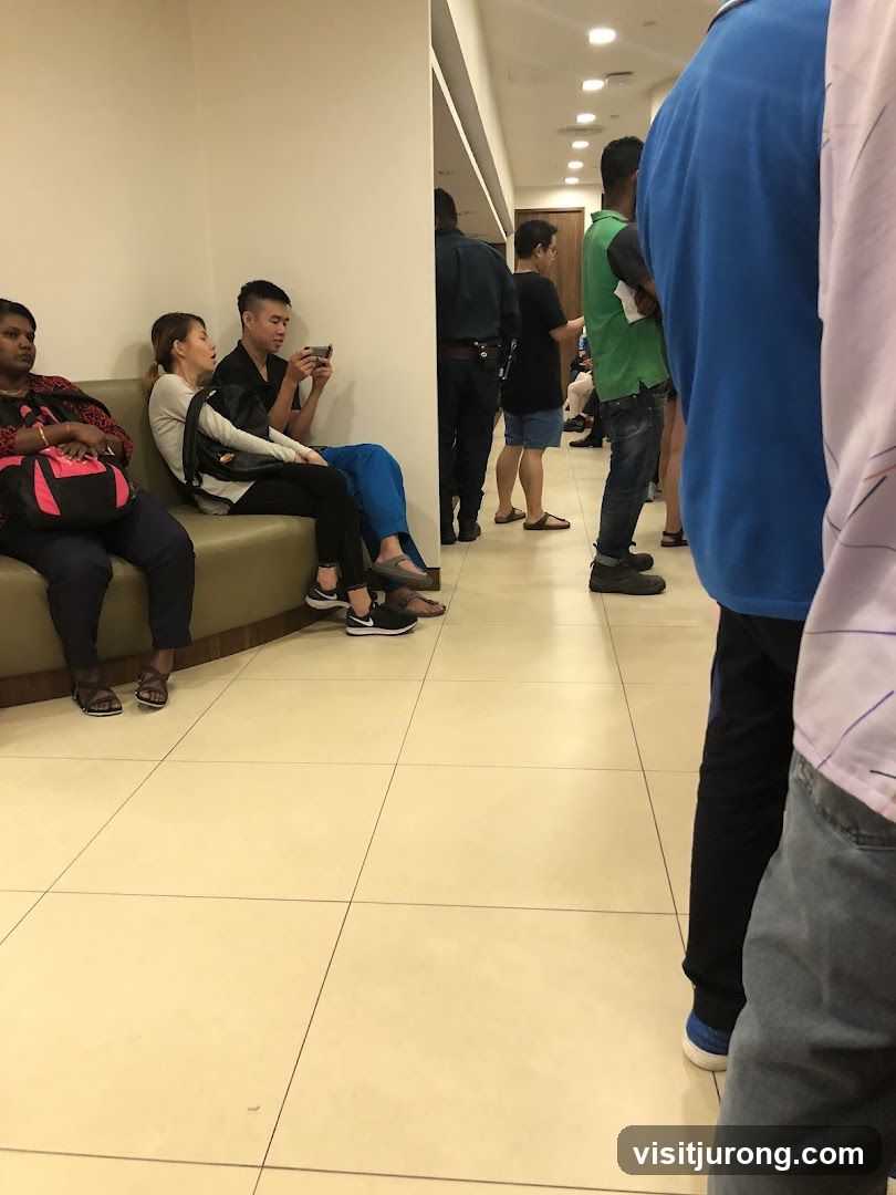 People waiting in a line