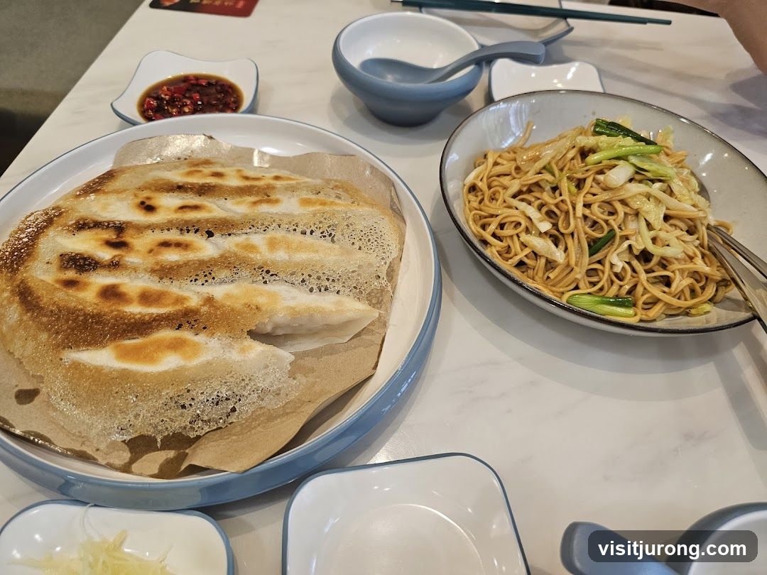 Pan-fried dumplings and noodles