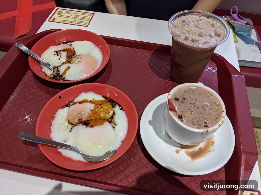 Soft-boiled eggs and drinks