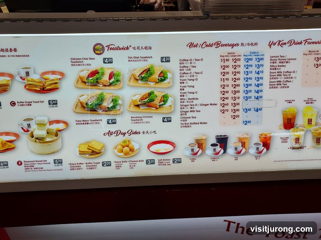 Toastwich Menu