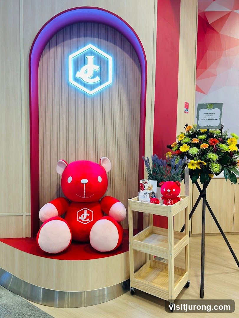 Store Display with Teddy Bears and Flowers