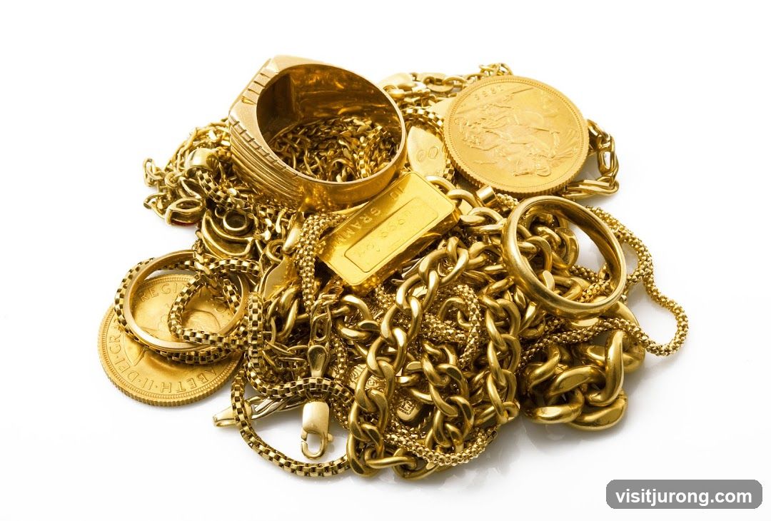 Pile of Gold Jewelry and Coins