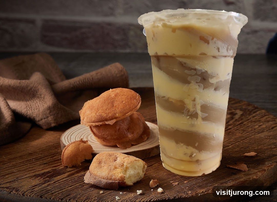 Layered Drink and Pastries