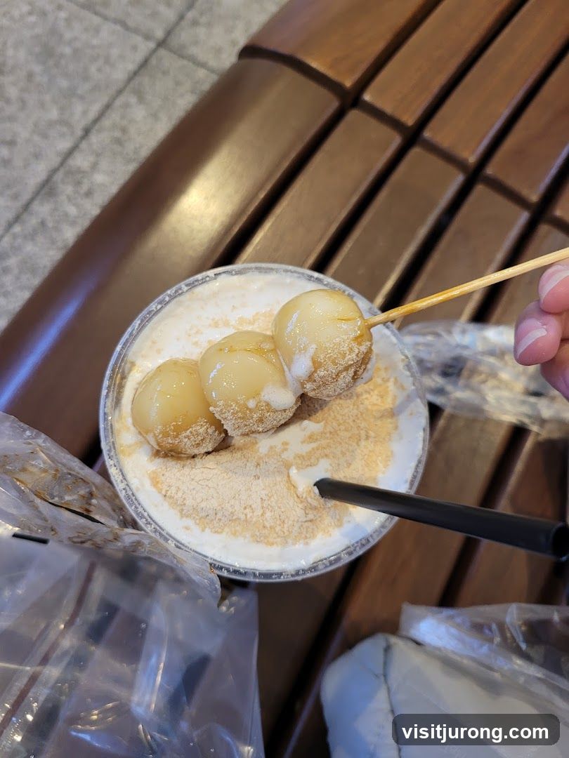 Dessert Drink with Skewered Mochi