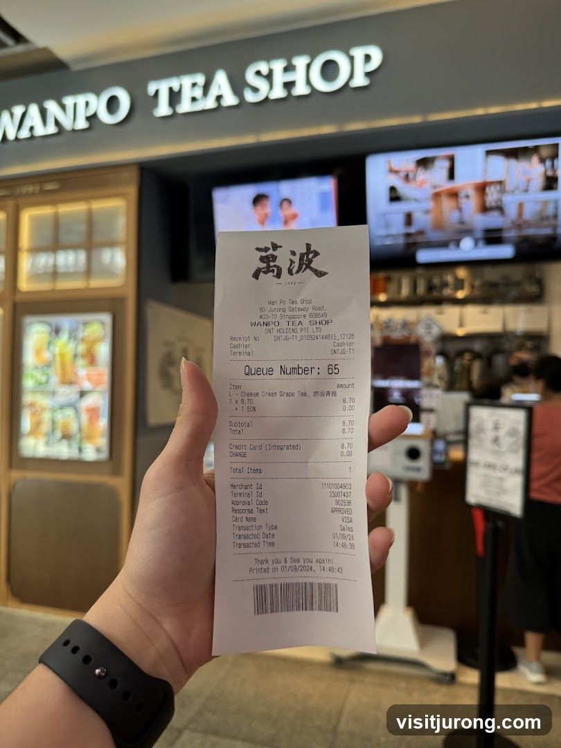 Receipt from Wan Po Tea Shop