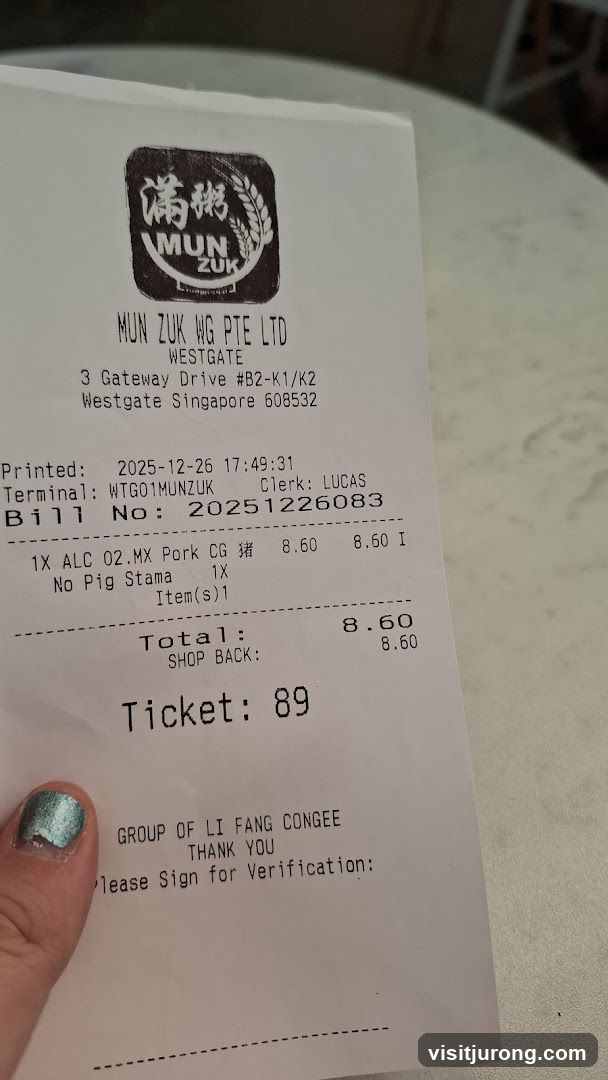 Receipt from Mun Zuk
