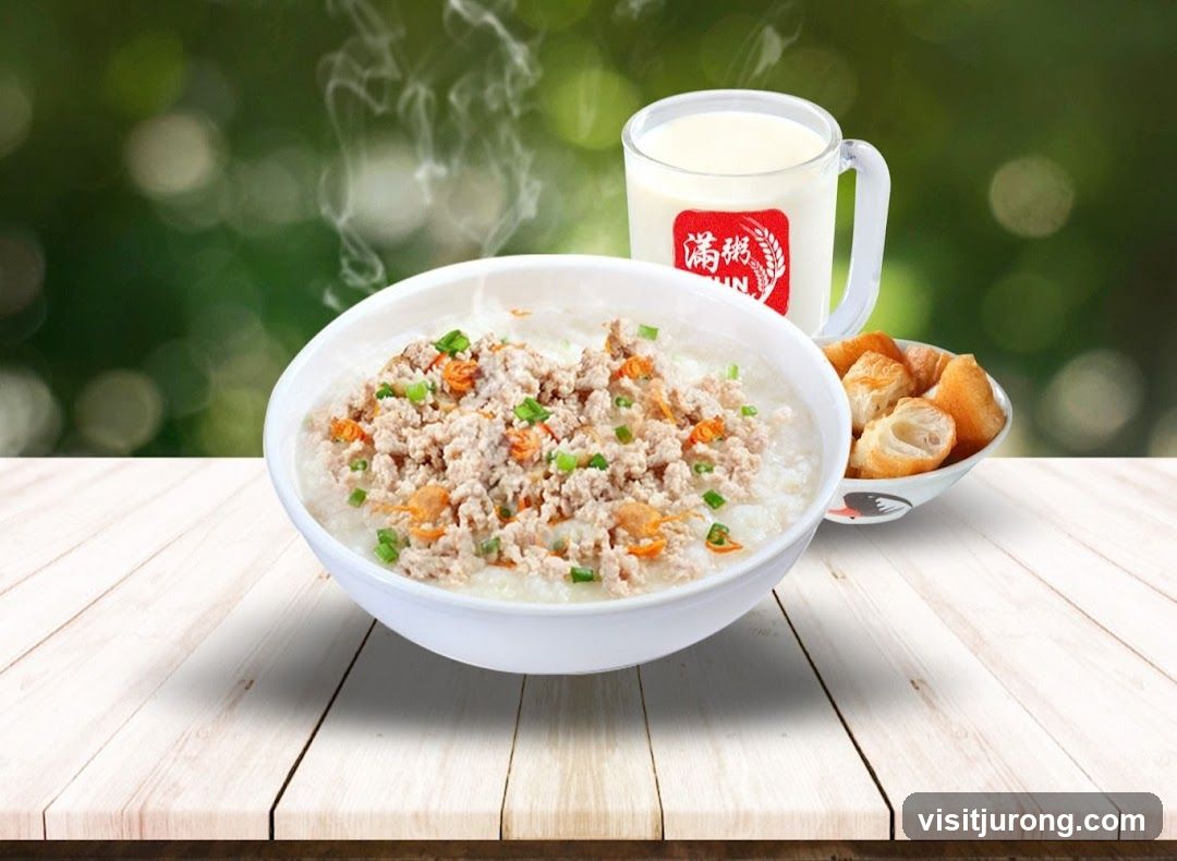 Congee with Minced Pork and Soy Milk