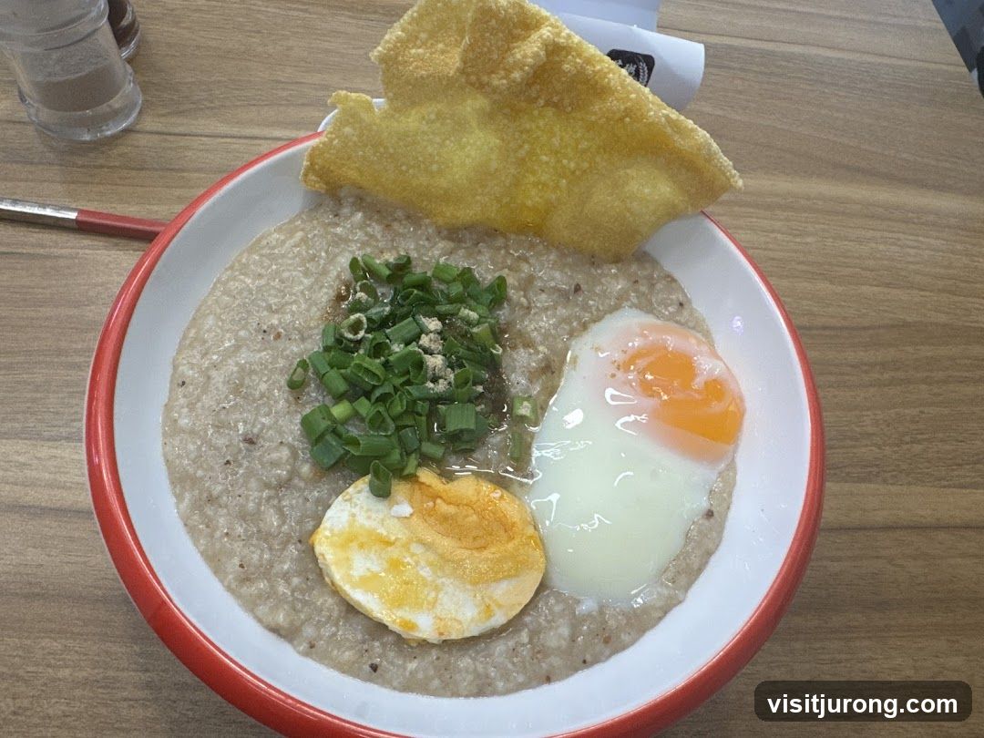 Congee with Egg and Wonton Chip