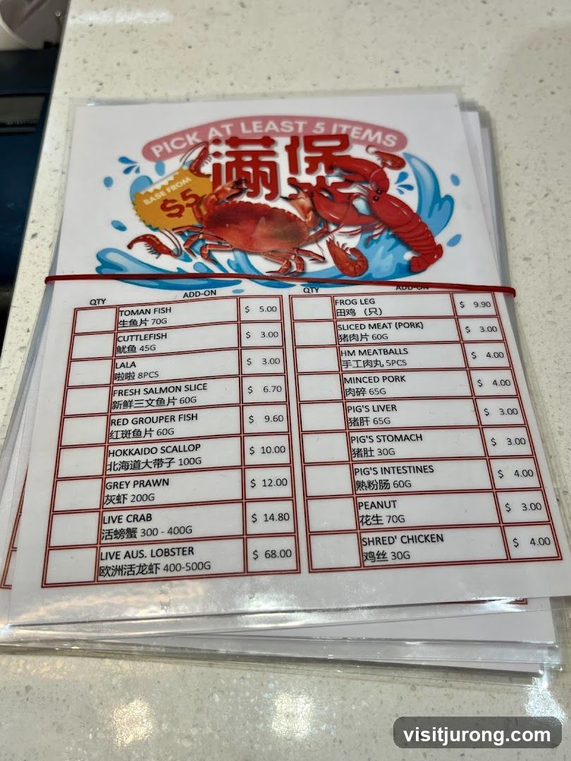 Seafood Menu