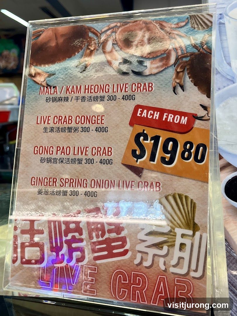 Live Crab Menu