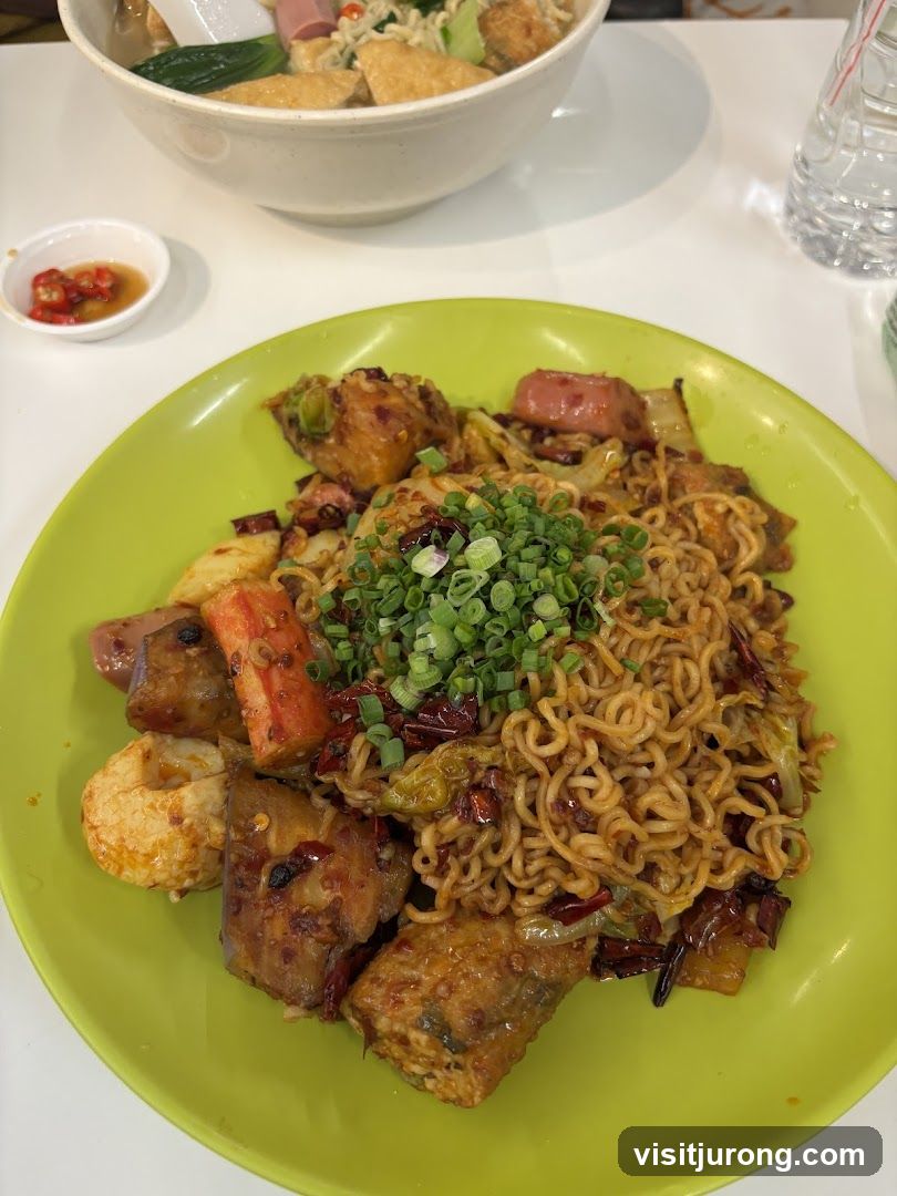 Spicy Noodles with Various Toppings