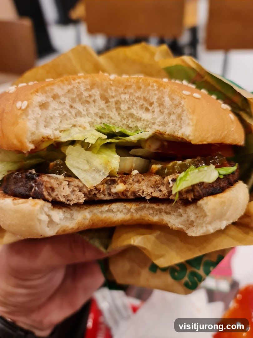 Burger with lettuce and tomato