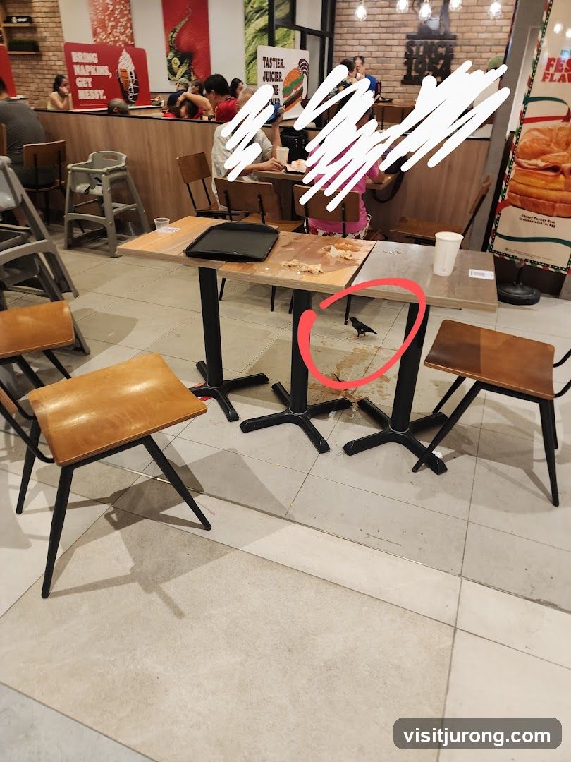Restaurant Interior with Bird