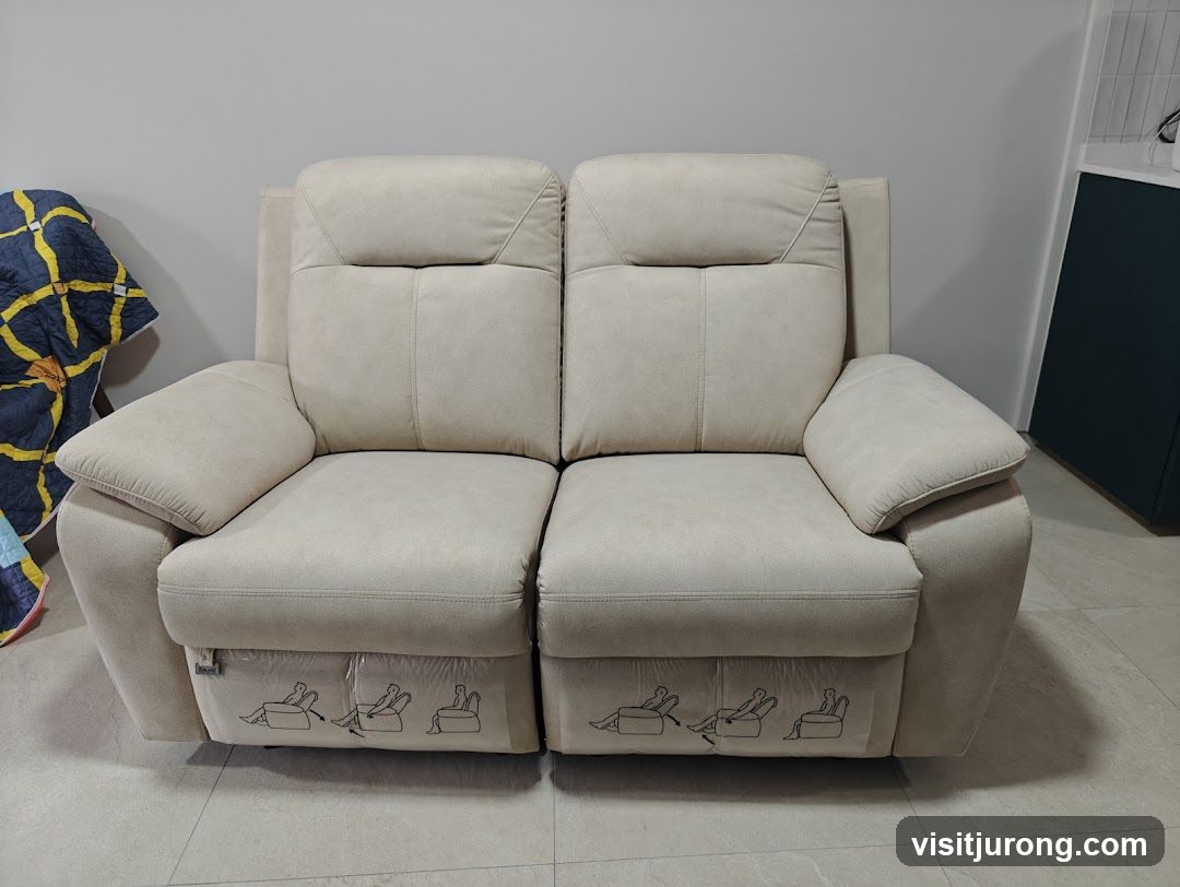 Beige Reclining Sofa