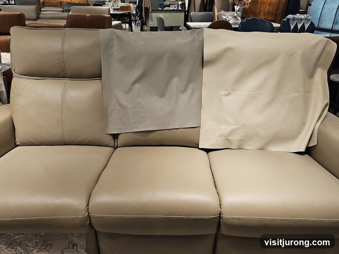 Leather Swatches on Sofa