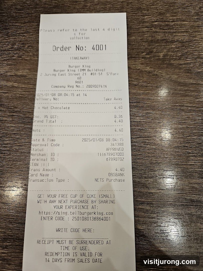 Burger King Receipt