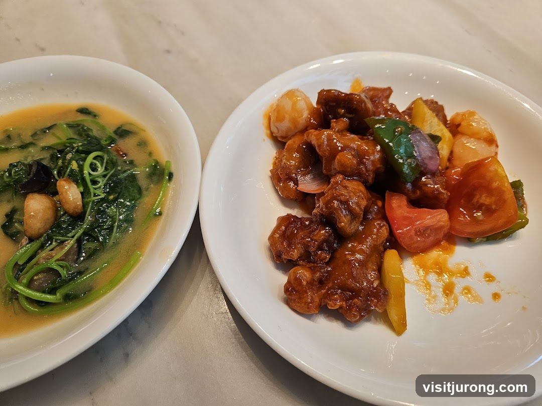 Sweet and Sour Pork and Stir-fried Greens
